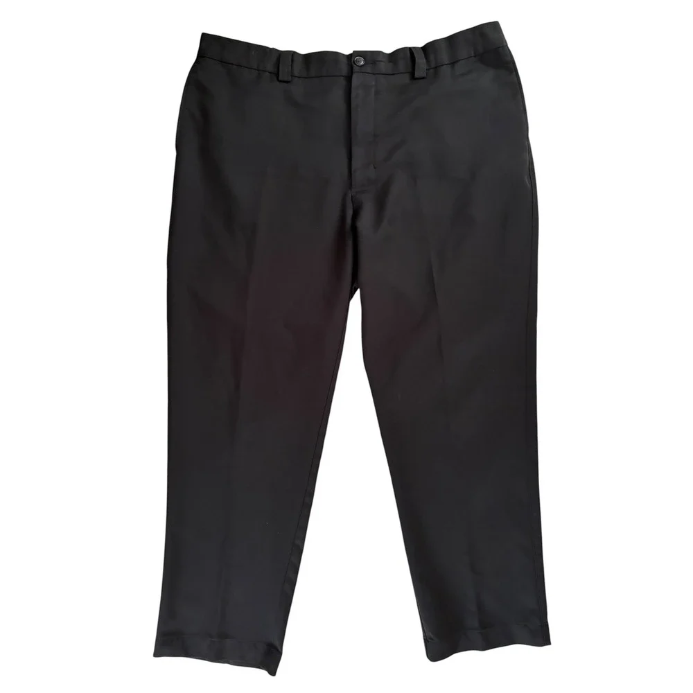 Lot of 2 Oak Hill Easy Stretch Black Flat‎ Front Dress Pants - 44x29.5